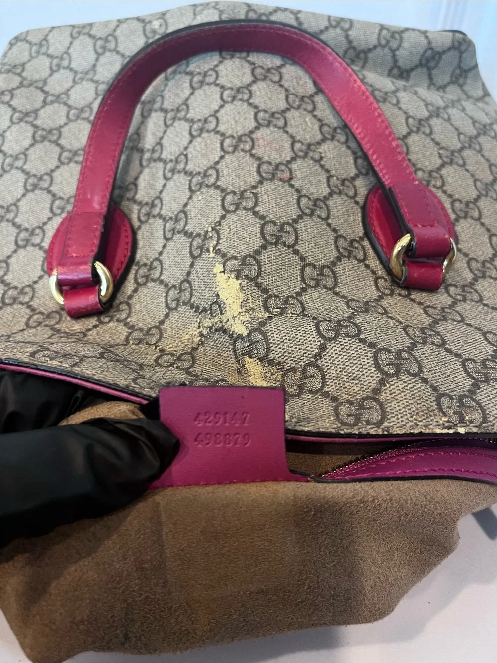 GUCCI GG SUPREME MONOGRAM LINEA A TOP HANDLE BAG.
